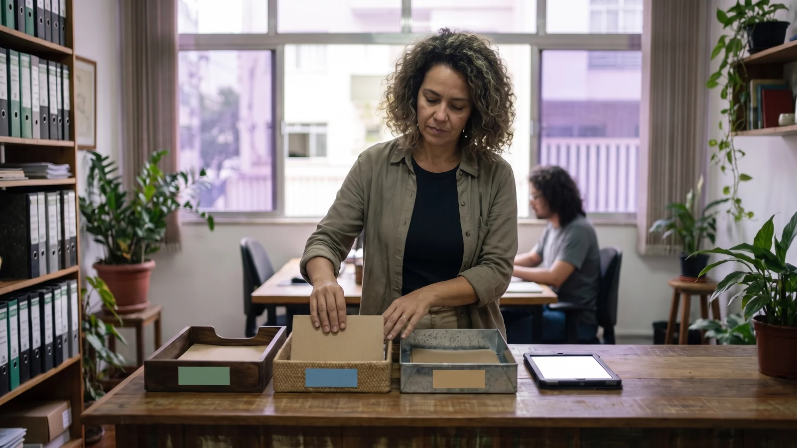 Gestora separando mensagens de atendimento em três destinos operacionais numa pequena empresa